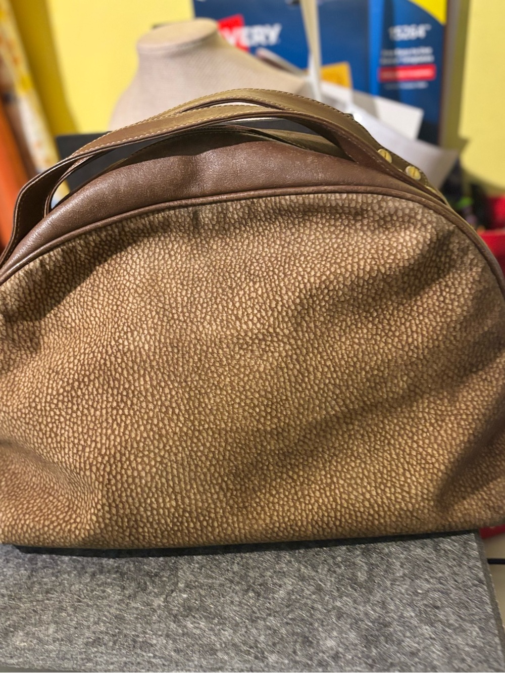 Vintage Borbonese suede bag